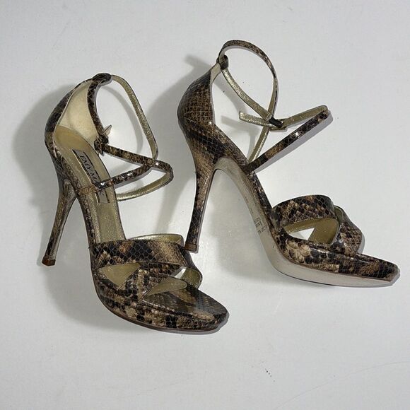 EMY MACK FAUX SNAKE SKIN HEELS/SANDAL SIZE 7 - Picture 1 of 4